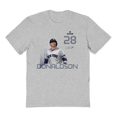 MLBPA Men's Donaldson Pw Licensed Mlb Baseball Josh Donaldson New York Yankees Short Sleeve Graphic Cotton T-Shirt - Sport Grey S
