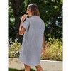 Button Down Shirtsdress for Women Summer 2025 Short Sleeve Shift Dress Striped Shirt Dress Cap Sleeve Mini Casual Sundress with Chest Pocekts - 2 of 4