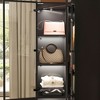 Famapy Black Elegant Corner Wardrobe with Glass Doors and LED Lights - image 4 of 4