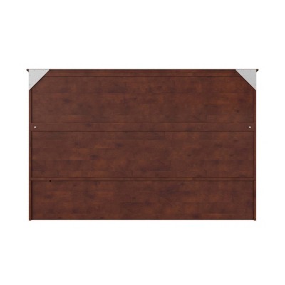 Hamilton Queen Walnut Wood Murphy Bed Chest with Drawer