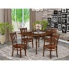 5-Piece Mahogany Finish Solid Wood Top - Dining Room Set - Seats 4 - 2 of 4