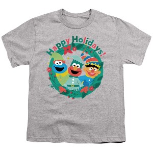 Boys' Sesame Street Happy Holiday Christmas Elves T-Shirt - 1 of 4