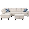 VYNXARIA 98inch Wide Left Hand Facing Sofa & Chaise with Ottoman£¬Beige - 4 of 4