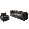 XIZZI Luxury Modular Sectional Sofa Couch, Oversized Cloud Couch for Living Room, Deep Seat Upholstered Sleeper Sofa Set w/ Optional Swivel Chairs - 2 of 4