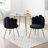 Bestier Set of 2,Modern Velvet Dining Chairs with Golden Metal Legs for Dining Room, Kitchen, Vanity, Living Room - Black - 2 of 4