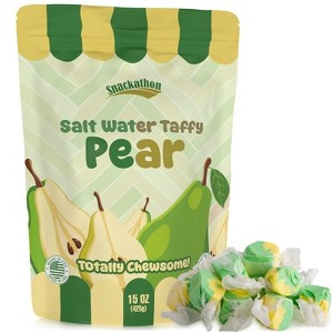 Snackathon Salt Water Taffy Single Flavor, Pear, 15 Ounce - 1 of 4