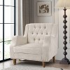 VYNXARIA Beige Accent Chair with Footrest - Stylish & Comfy Tufted Armchair for Any Room - 3 of 4