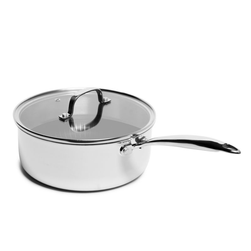 Lexi Home Tri-ply 2.7 Qt. Stainless Steel Nonstick Sauce Pan with Lid, 1 of 8