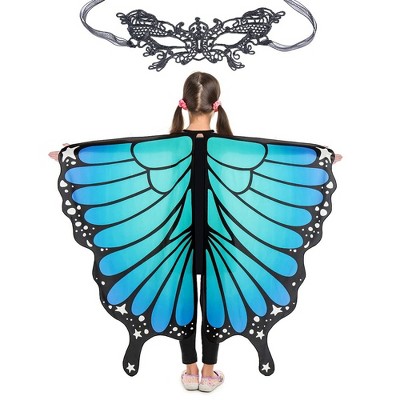 Magifire Butterfly Wings for Girls, Halloween Butterfly Wings, Kids Costume Butterfly Wings Blue