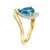 Ross-Simons 1.80 Carat London Blue Topaz Ring With .41 ct. t.w. Lab-Grown Diamonds in 18kt Gold Over Sterling - 3 of 4