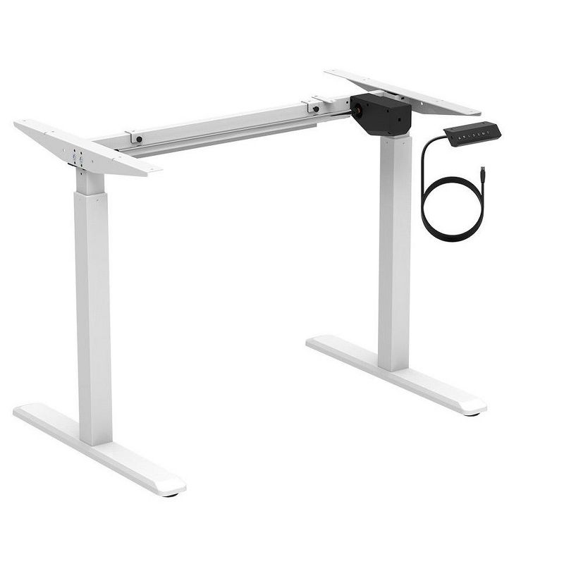 Monoprice Height Adjustable Sit-Stand Riser Table Desk Frame - White With Electric Single Motor, Compatible With Desktops From 39in-63in Wide, 2 of 6