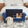 NicBex 51.25" Storage Bench Multifunctional Velvet Ottoman Bench with 1 Pillow for Bedroom, Entryway - 4 of 4