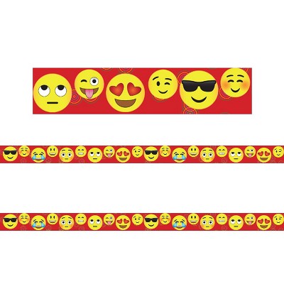 Charles Leonard Borders/Trims, Magnetic, Rectangle Cut - 1-1/2" x 24", Emoji Theme, 24' per Pack, 2 Packs