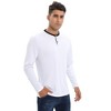 Mens Long Sleeve Henley Shirts Casual Tee Shirts Crew Neck Regular Fit Button Pullover T-Shirts - 3 of 4