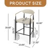 Barstools Set of 2, Counter Height Upholstered Bar Stools with Backs and Iron Legs for Kitchen Island - Leovsnove - 4 of 4