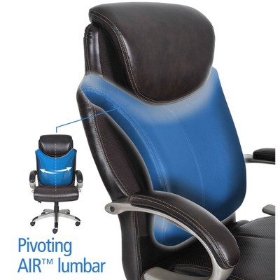 Roasted Chestnut Bonded Leather Executive Swivel Chair with AIR Lumbar Support