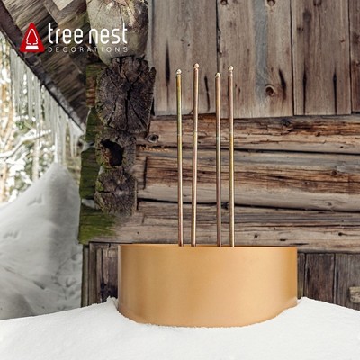 Gold Heavy-Duty Steel Christmas Tree Stand for Large Real Trees