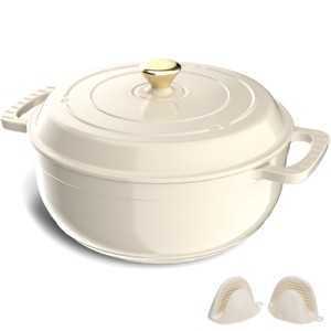 Karl Home 5 qt. Enameled Cast Iron Round Dutch Oven in Red with Lid - 1 of 4