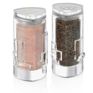 JoyJolt Revere Durable Glass Salt Pepper Shaker - Set of 2 Elegant Triangle Salt and Pepper - 2 oz - 1 of 4
