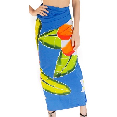 LA LEELA Women's Beach Bikini Swimwear Cover up Wrap Skirt Bathing suit Summer Wraps Sarong Swimsuits for Women One Size Blue, Floral