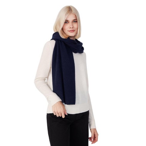 Style Republic 100 Pure Cashmere Women s Knitted Scarf Navy