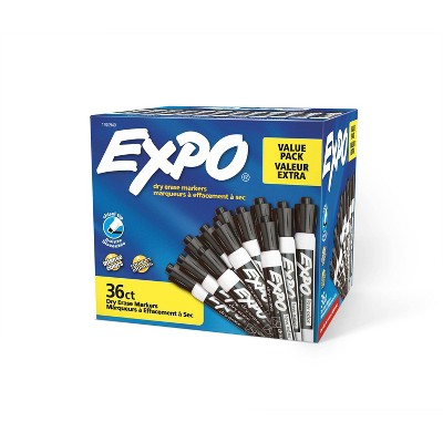 EXPO Low Odor Dry Erase Marker Chisel Tip Black 36/Box