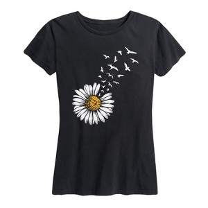 Women's - Instant Message - Daisy Turning to Birds Short Sleeve Graphic T-Shirt - 1 of 4