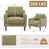Accent Chair,Mid Century Modern Living Room Chairs, Green Upholstered Arm Chair,Comfy Breathable Linen Fabric, Sofa Chair with Wood Legs - 2 of 4