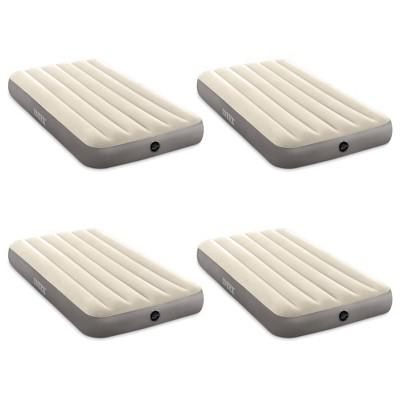 Intex 64101E Dura-Beam Standard Series Single Height Inflatable Air Mattress, with 2 in 1 Extra Wide Valves, Supports Up to 300 pounds, Twin (4 Pack)