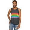 Tipsy Elves Men's Charcoal Rainbow All the Way Tank Top: Size Small - 3 of 3