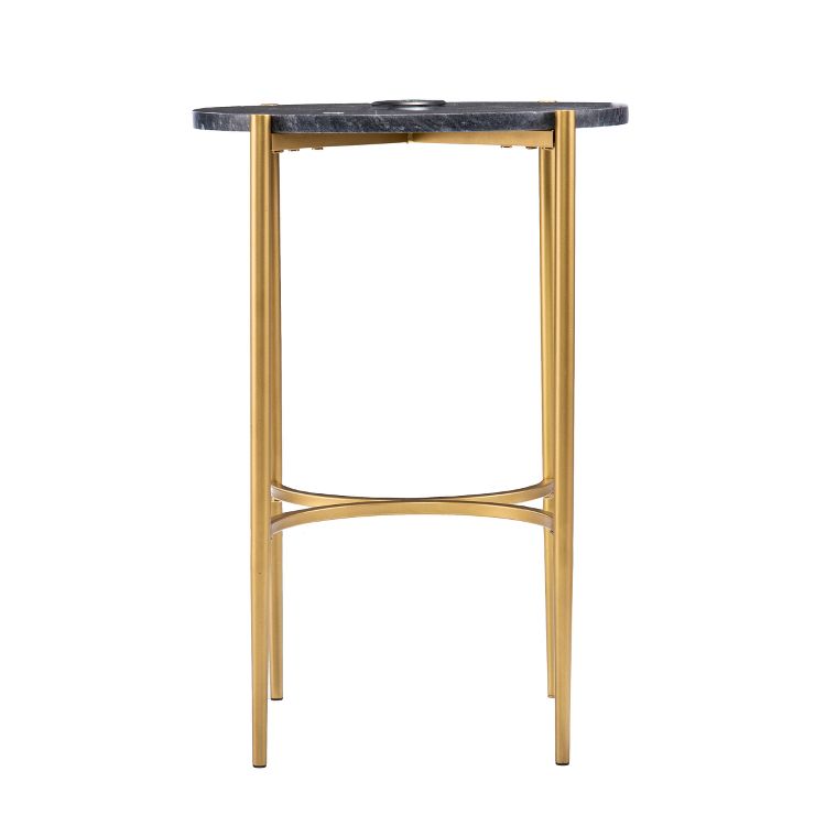 Clarvin Side Table with Wireless Charging Station - Gold/Black - SEI, 4 of 8