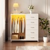 Aheaplus Dresser for Bedroom with Clothes Rack & Mirror, 5 Drawers Dresser with Charging Station & LED Lights - 2 of 4
