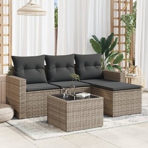 vidaXL 5 Piece Patio Sofa Set with Cushions - 1 of 4