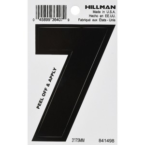Hillman 3 in. Black Vinyl Self-Adhesive Number 7 1 pc (Case of 6) - 1 of 1
