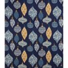 Manual Woodworkers and Weavers Blue White Christmas Tapestry Throw Blanket 50"x60", Cotton, Elegant Holiday Winter Decor - 3 of 3