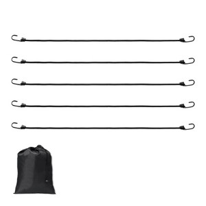 VEVOR 12 Piece Bungee Cords with A3 Steel Hooks, 32 Inch Heavy Duty Bungee Straps, 8 mm Elastic Bungee Ropes Set for Camping, Tarps, Black - 1 of 4
