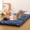 Floral Floor Mattress Japanese Style Floral Print Futon Mattress, Portable Floor Bed Mattress Roll Up Mattress for Camping RV Travel Guest Room - 3 of 4
