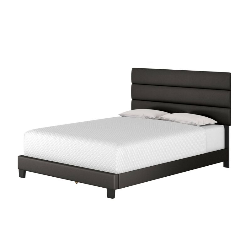 Luxembourg Faux Leather Channel Upholstered Platform Bed - Eco Dream, 4 of 13