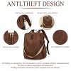 INFURNIC Backpacks Women Retro PU Leather Backpack Multi Function Large Capacity Stylish Travel Work Bag, Brown, 13.26"*16.77"*2.34" - 4 of 4