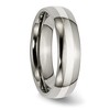 Black Bow Jewelry 6mm Titanium & Sterling Silver Inlay Polished Domed Standard Fit Band - 4 of 4