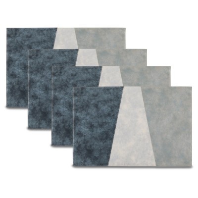 Dainty Home Milano Reversible Premium Vegan Leather 12" x 18" Placemats Set of 4