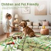 Washable Hallway Runner Rug Modern Tropical Plant Non-Slip Stain-Resistant Low Pile Indoor Home Decor Faux Wool - 4 of 4