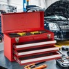 VEVOR Metal Tool Box, 20.5-inch, Portable Metal Tool Box with 3 Drawers, Small Tool Chest with EVA Liners, Ball Bearing Slide Drawers Locking, Red - 2 of 4