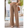 Women's Wide Leg Pants High Waist Work Business Office Trousers Casual Suit Pants Back Elastic with Pockets - 2 of 4