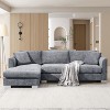 Modern Cloud Sectional Sofa L-shaped Luxury Couch Set with Chaise and Free Pillows Chenille Fabric - 4 of 4
