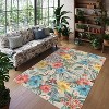 Area Rugs: Washable Non-Slip Colorful Botanical Tropical Plants Vintage Carpet, Soft Stain Resistant Rugs for Living Room, Bedroom, Home - 2 of 2
