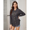 Coolmee Women's Waffle Knit Button Down Shirts Casual Long Sleeve Shacket Jacket Dressy Blouses Tops - 3 of 4