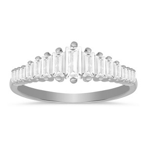 Sterling Silver Art Deco Baguette-cut CZ Ring - 1 of 3