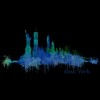 Men's Design By Humans New York City Skyline v05 Cityscape Watercolor By HQPhoto T-Shirt - 2 of 4