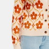 Knit & Lounge Women’s Floral Button Front Cardigan Soft Knit Lightweight Long Sleeve Sweater Classic Round Neck - 3 of 4